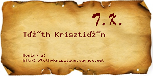 Tóth Krisztián névjegykártya